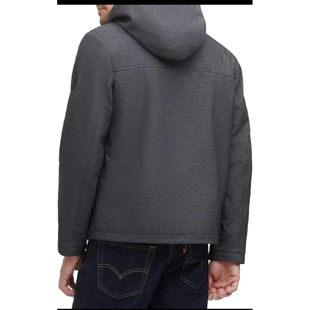Levi's Men's Soft Shell Hooded Storm Coat Graphite‎ Heather Sherpa XX Large NWOT